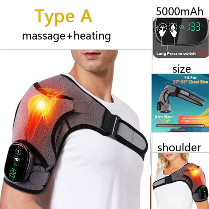 Electric Shoulder Heating Pad 3-Speed Vibration Muscle Relax Belt Thermal Massager Shoulder Neck Health Care Support Brace