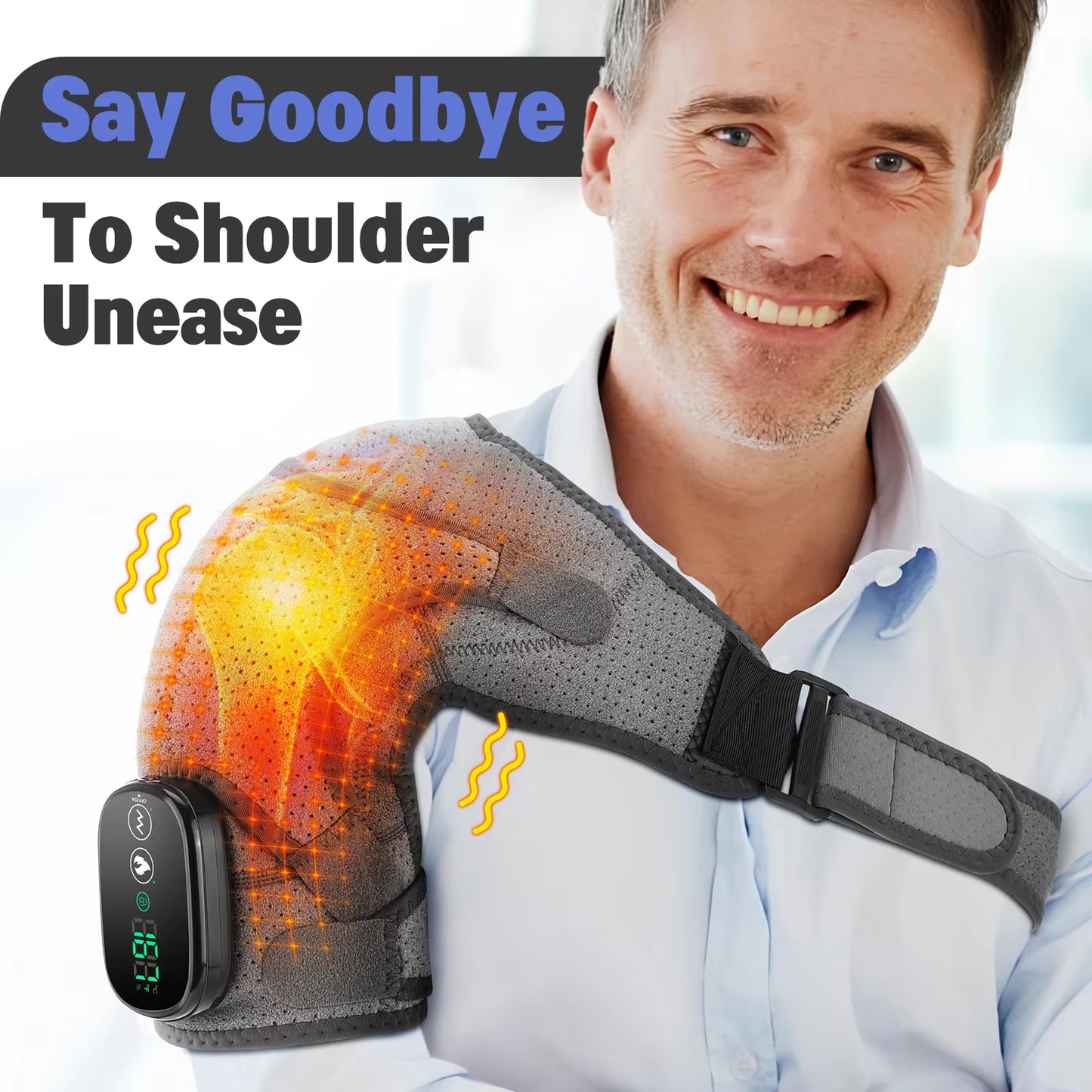Electric Shoulder Heating Pad 3-Speed Vibration Muscle Relax Belt Thermal Massager Shoulder Neck Health Care Support Brace