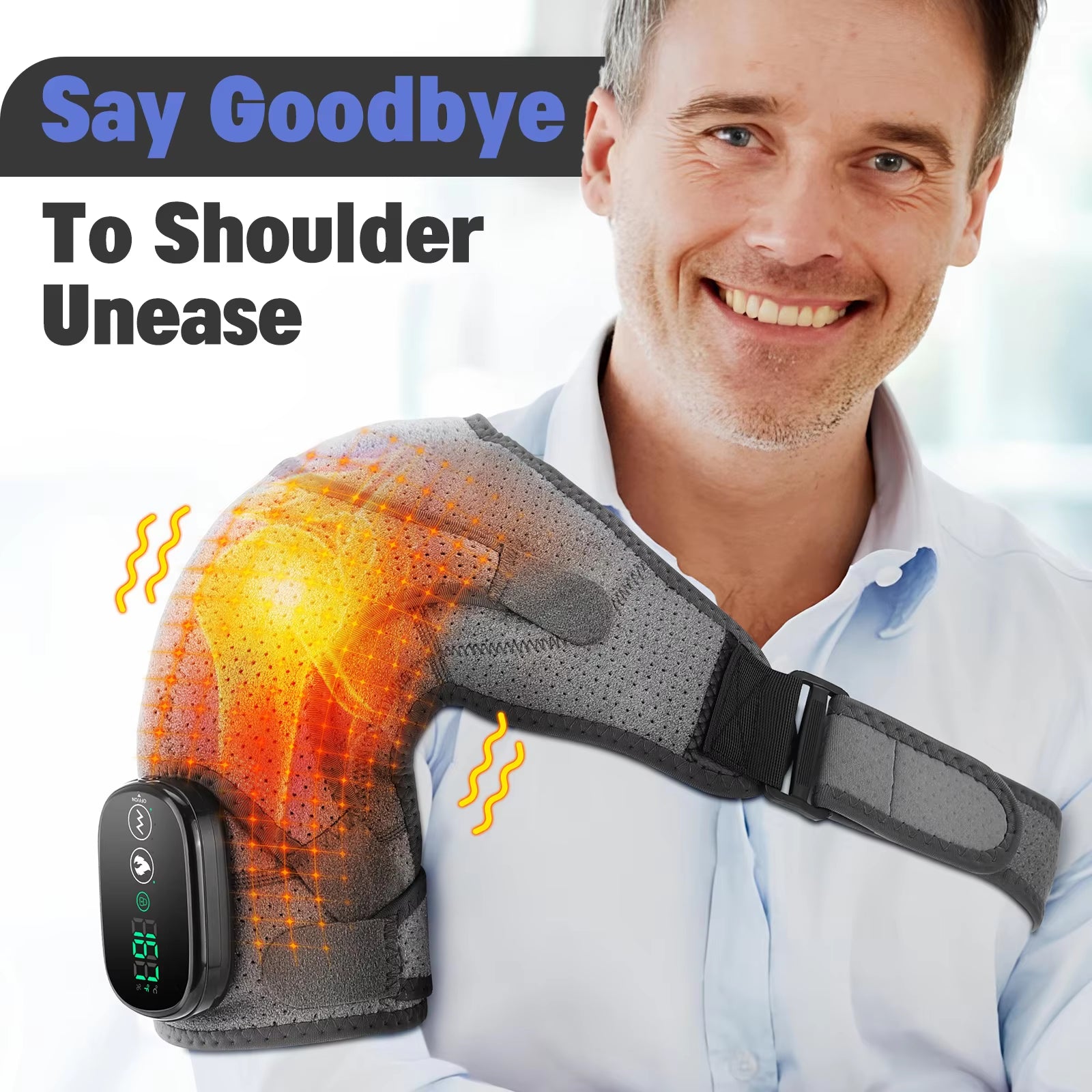 Electric Shoulder Heating Pad 3-Speed Vibration Muscle Relax Belt Thermal Massager Shoulder Neck Health Care Support Brace