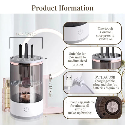 USB Plug Portable Electric Makeup Brush Cleaner with Rubber Makeup Machine Electric USB Quick Cleaner Cleaning Brush Collar Brus
