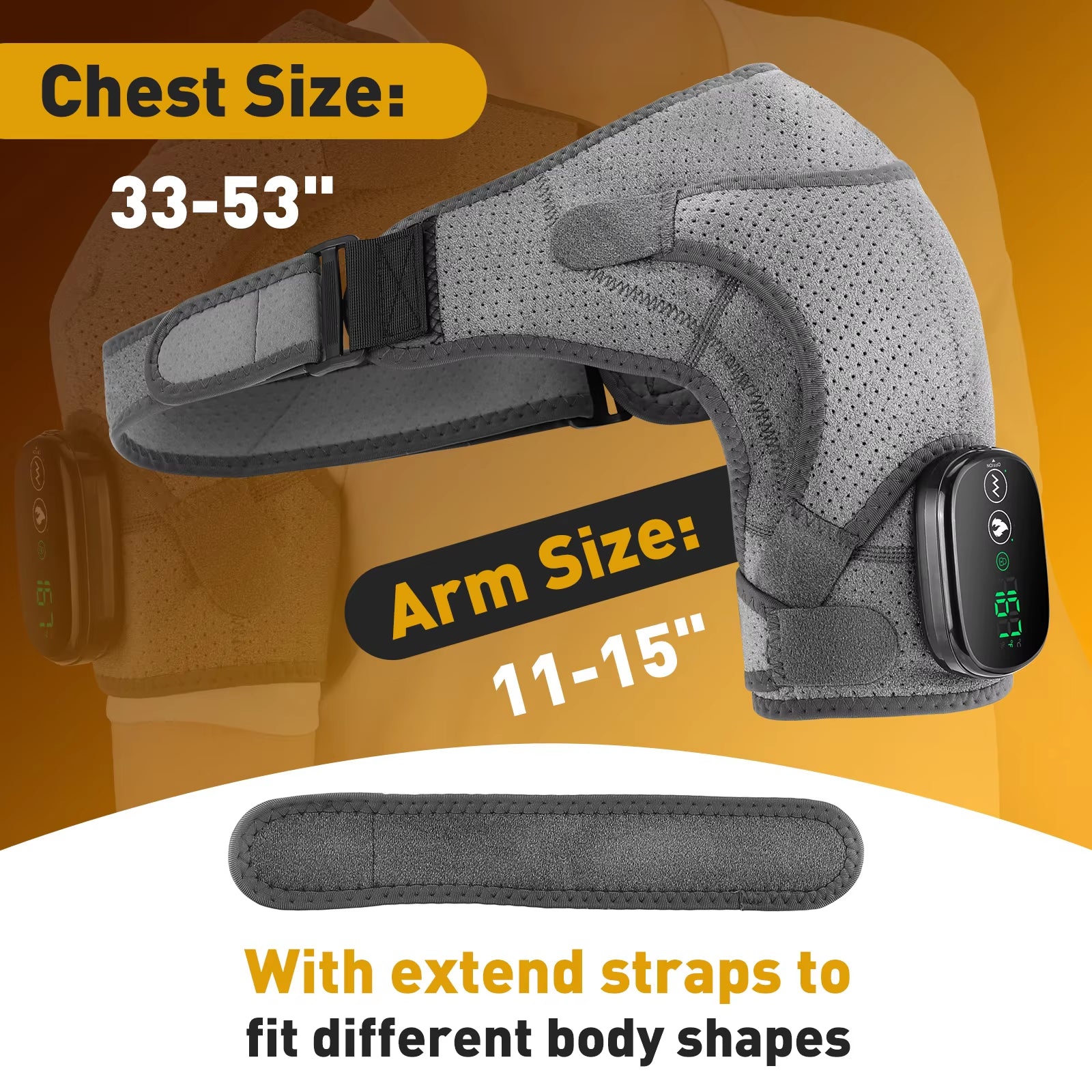 Electric Shoulder Heating Pad 3-Speed Vibration Muscle Relax Belt Thermal Massager Shoulder Neck Health Care Support Brace