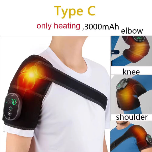 Electric Shoulder Heating Pad 3-Speed Vibration Muscle Relax Belt Thermal Massager Shoulder Neck Health Care Support Brace