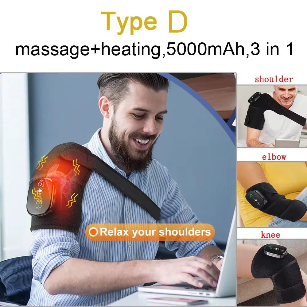 Electric Shoulder Heating Pad 3-Speed Vibration Muscle Relax Belt Thermal Massager Shoulder Neck Health Care Support Brace