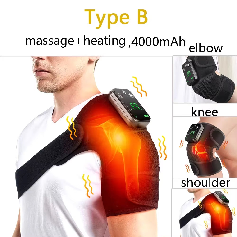 Electric Shoulder Heating Pad 3-Speed Vibration Muscle Relax Belt Thermal Massager Shoulder Neck Health Care Support Brace