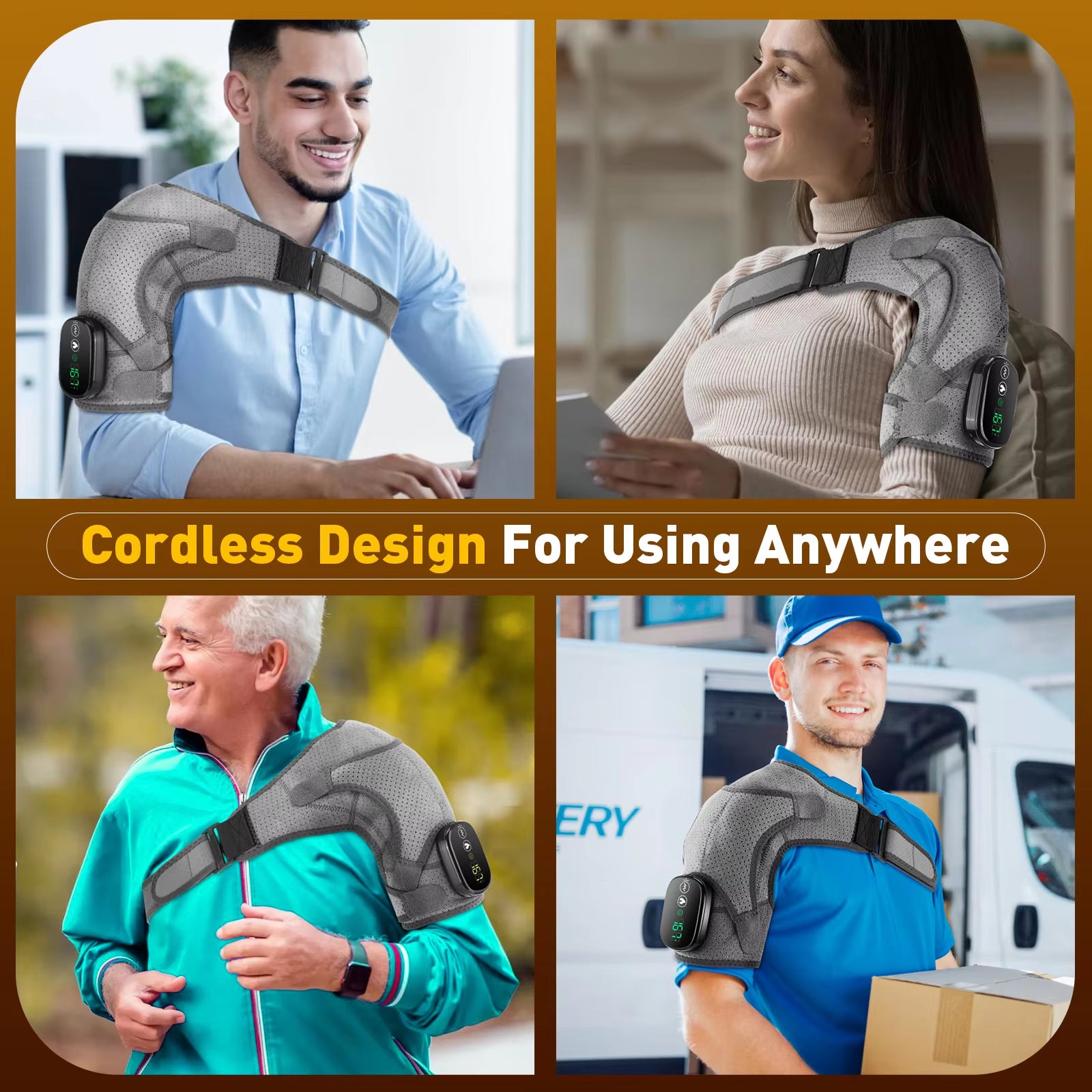 Electric Shoulder Heating Pad 3-Speed Vibration Muscle Relax Belt Thermal Massager Shoulder Neck Health Care Support Brace