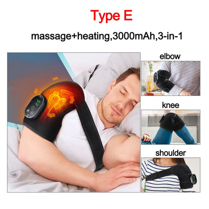 Electric Shoulder Heating Pad 3-Speed Vibration Muscle Relax Belt Thermal Massager Shoulder Neck Health Care Support Brace